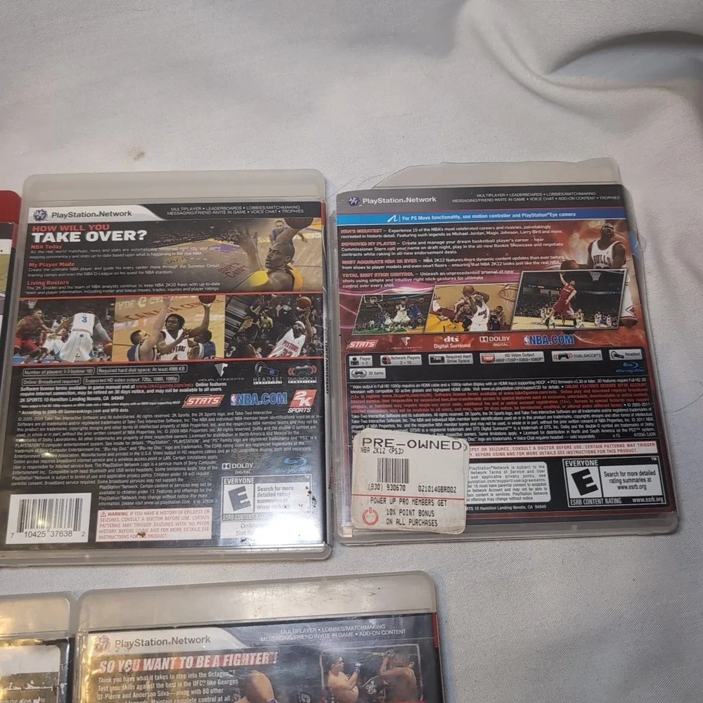 UFC Undisputed 2009, Gran Turismo 5, Fight Night Rnd 3, Nba 2k10 & 12, PS3 Games